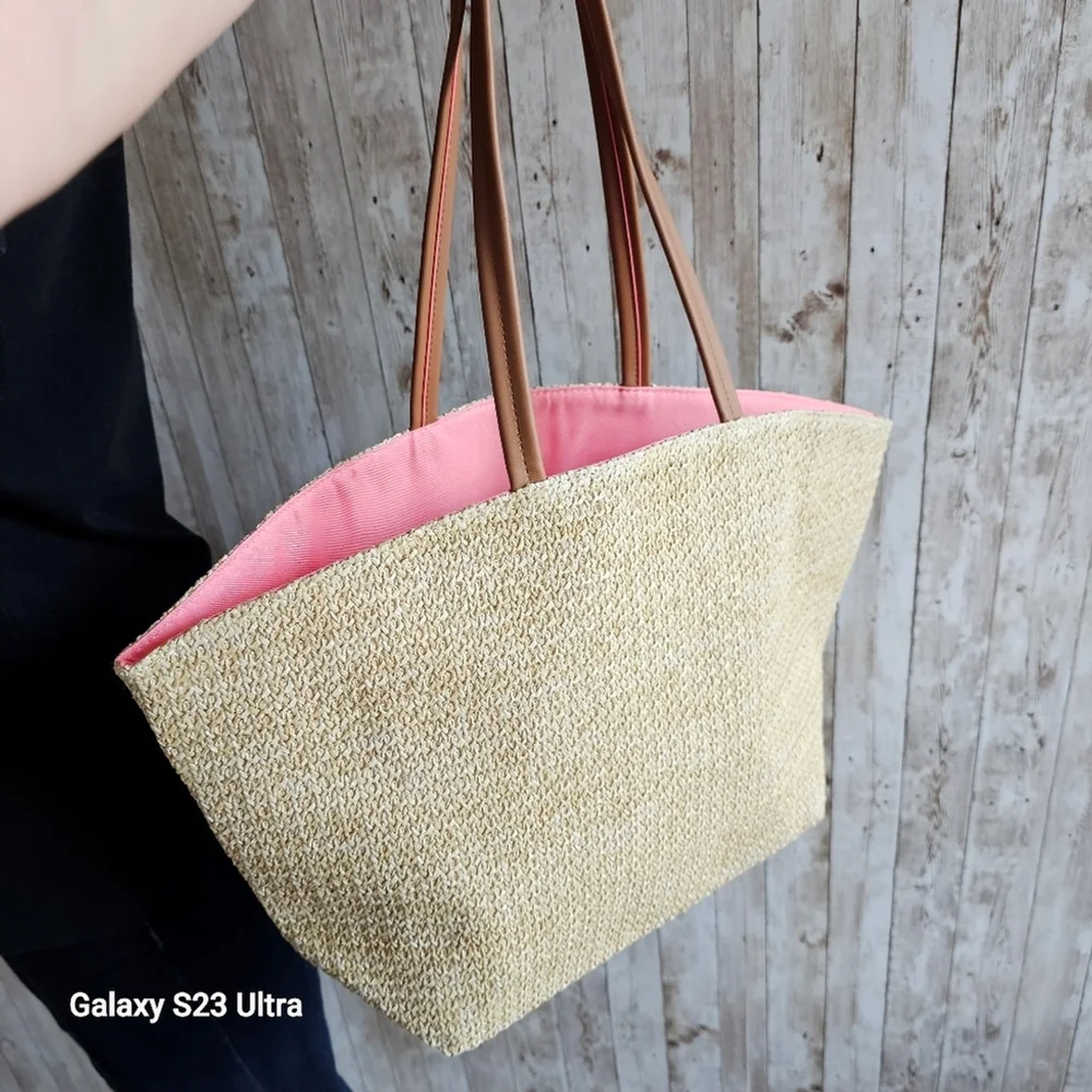 Michael Kors Wonderlust straw summer tote bag